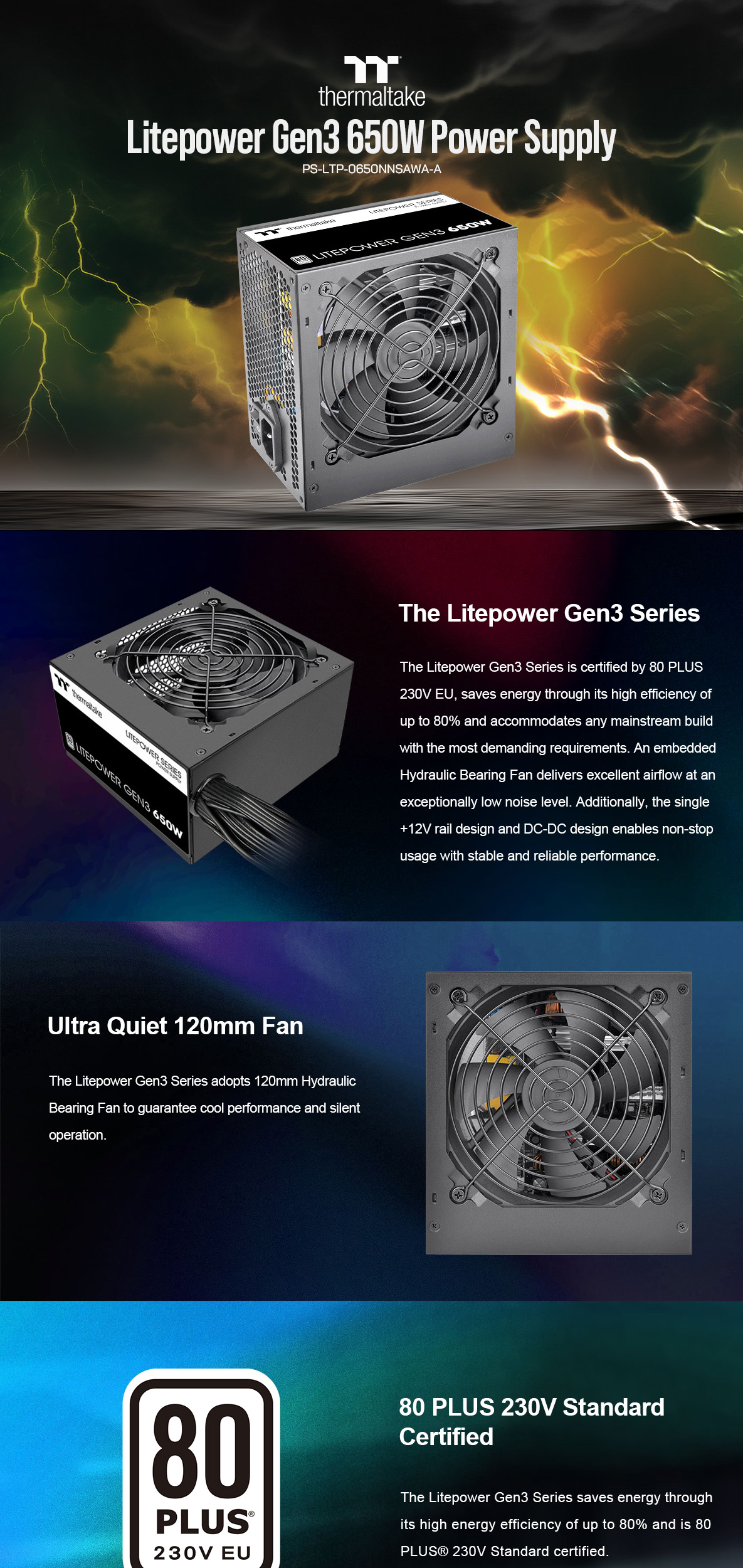 Thermaltake Litepower G3 650W Power Supply 1 02f42d163530412c 1