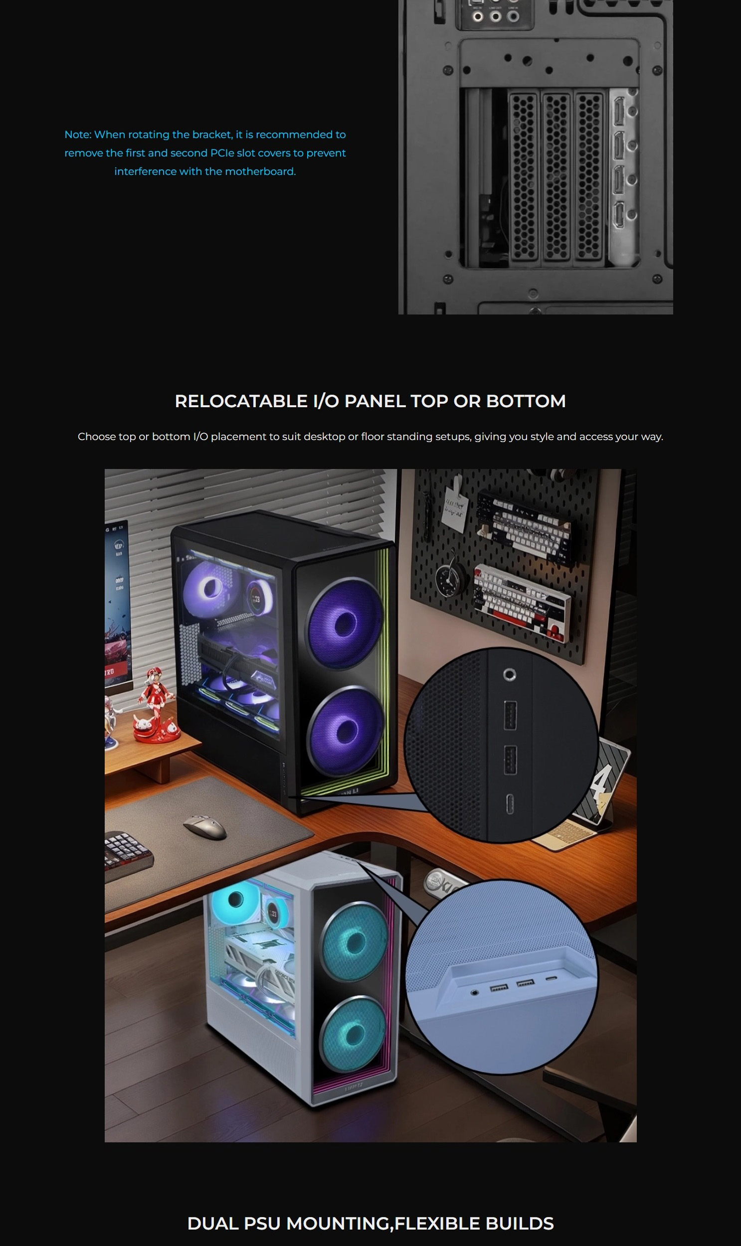 Lian Li PC-LAN217INFX, LANCOOL 217 Infinity Mirror Case, Tempered Glass, Drive Bays: 1×3.5″ HDD+1×2.5″ SSD (or 1x3.5″ HDD / 2×2.5″ SSD), Expansion Slot: 7, Fan: 140mm ARGB, Motherboard Support: ATX / Micro-ATX / Mini-ITX, 1 Year Warranty 7 0488b1aeb78a1145 3