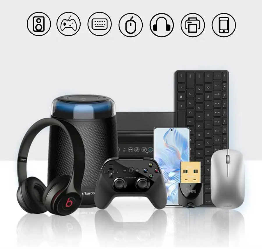 Oxhorn Bluetooth 5.4 V5.4 USB Wireless Dongle Support Bluetooth speakers, printers, headphones, headsets, keyboards, mice Support: Win7/8/10/11 Black 2 0eb51e754a849775