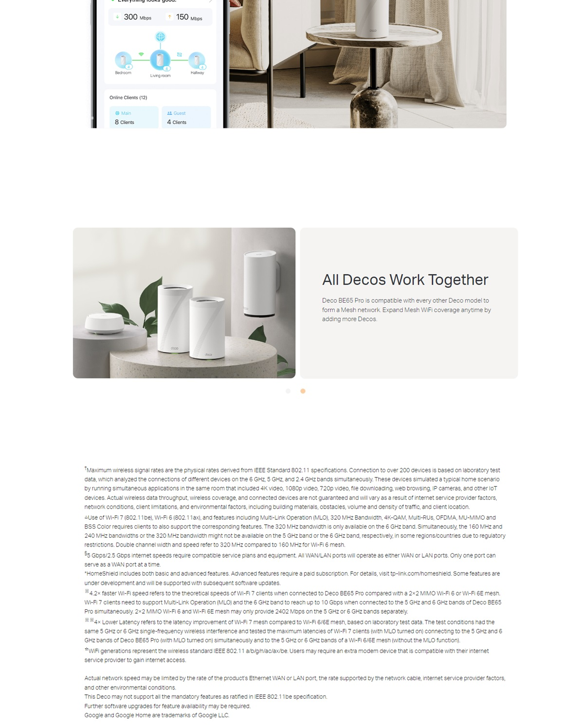 TP-Link Deco BE65 Pro(3-pack) BE11000 Whole Home Mesh WiFi 7 System, 688 Mbps at 2.4 GHz + 4320 Mbps at 5 GHz + 5760 Mbps at 6 GHz 4 16070c4ceb9f0085 4
