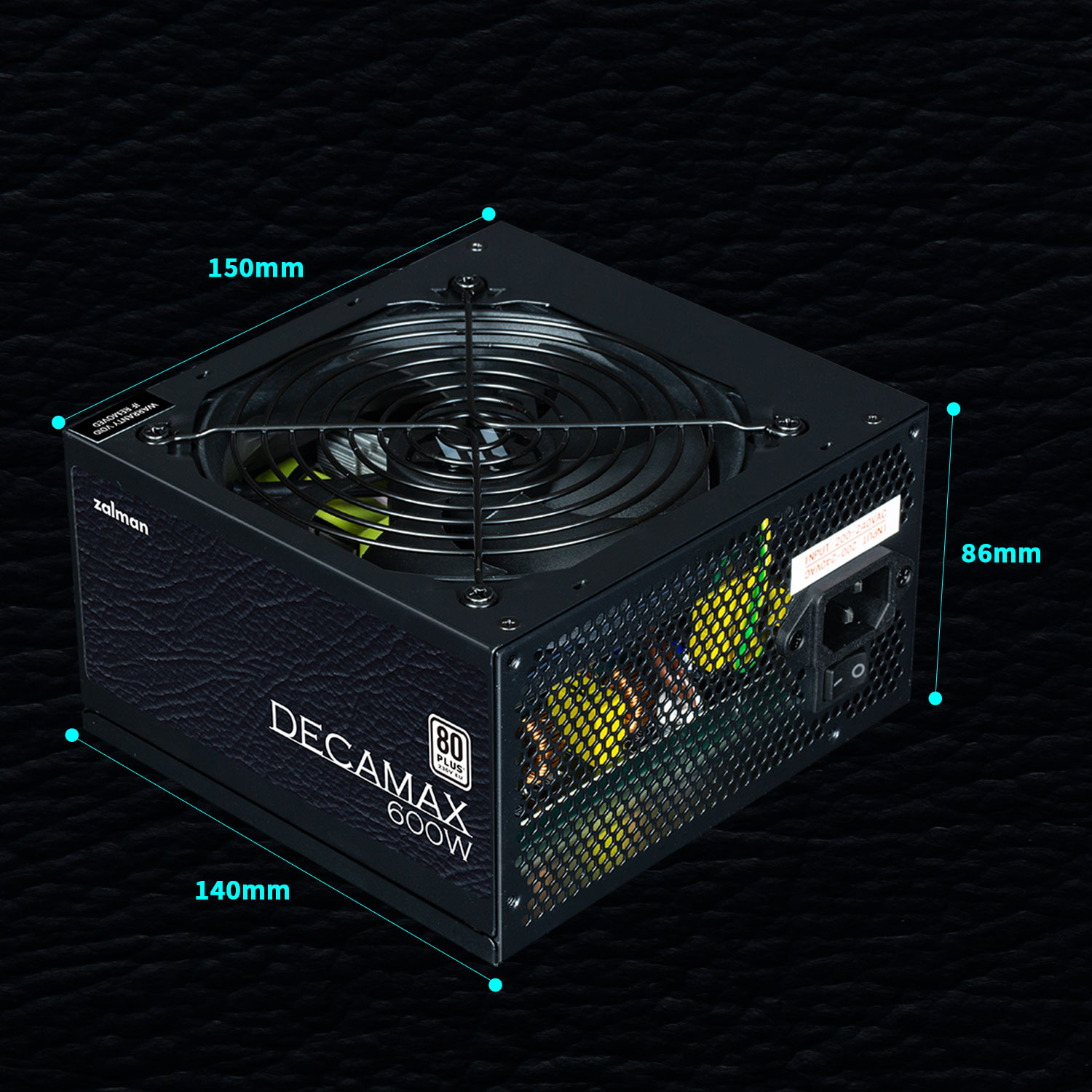 Zalman ZM600-LX3, Decamax, 600W, 80 Plus, Non Modular, Fan: 120mm, ATX, MTBF: 100,000 Hours, 3 Year Warranty 15 48c59b72550d0ce0