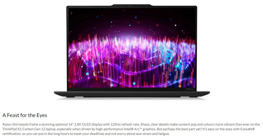LENOVO ThinkPad X1 Carbon G13 Aura 14' WUXGA TOUCH Intel U7‑268V vPro 32GB LPDDR5X 512GB SSD WIN 11 PRO AI Arc 140V GPU Copilot+ PC 48 TOPS 3yr PREM 5 4a32681793fa46b1