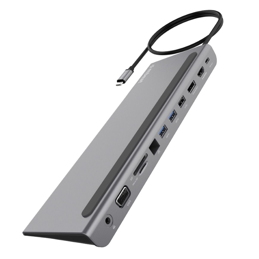 mbeat® Elite Triple Display USB-C Docking Station with 100W Power Delivery 1xHDMI, 1x DisplayPort, 1x VGA, 2x USB 3.0, 1x USB 2.0, MicroSD, 1x RJ45 1 52758a2aa00589b6