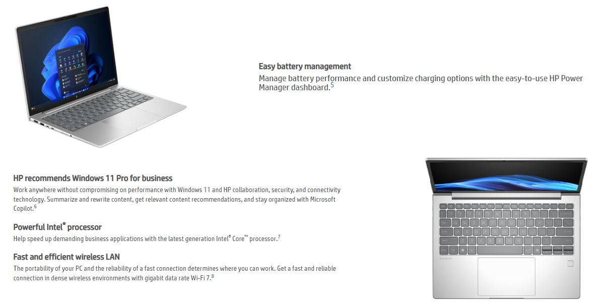 HP EliteBook 6 G1i 13" WUXGA Laptop - Intel Ultra 5-225U 16GB RAM 512GB SSD Windows 11 Pro 2 5fc260b4118f1ba8