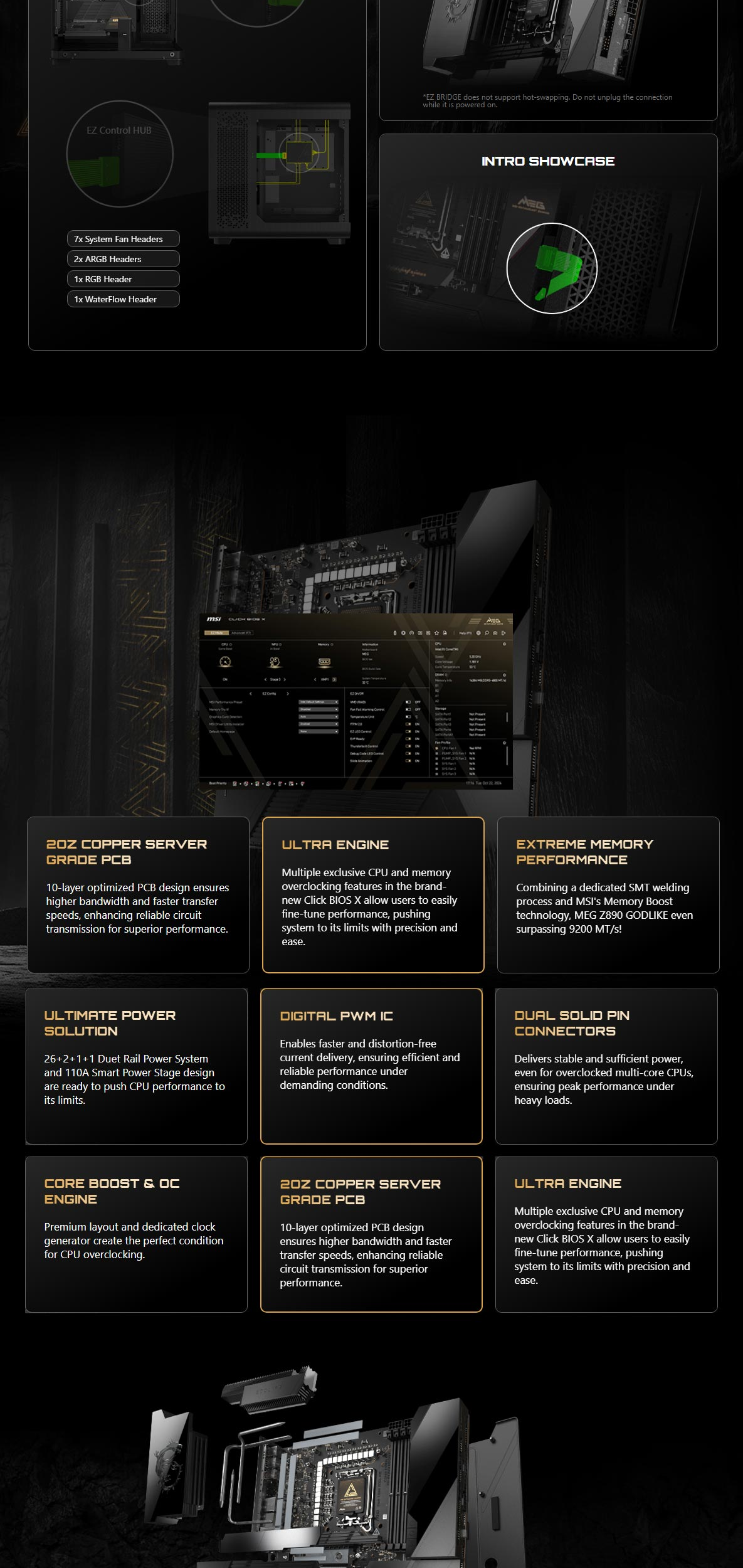 MSI MEG Z890 GODLIKE, E-ATX, Intel LGA 1851, 4xDDR5, 6xM.2, 4xSATA 6Gb/s, RAID, 3xPCIe, 2xTB4(Alt DP), GbE LAN, Wi-Fi 7+Bluetooth, 5xUSB-C, 8xUSB 3.2, 3 Year Warranty 2 87a12c050d7138ae 2