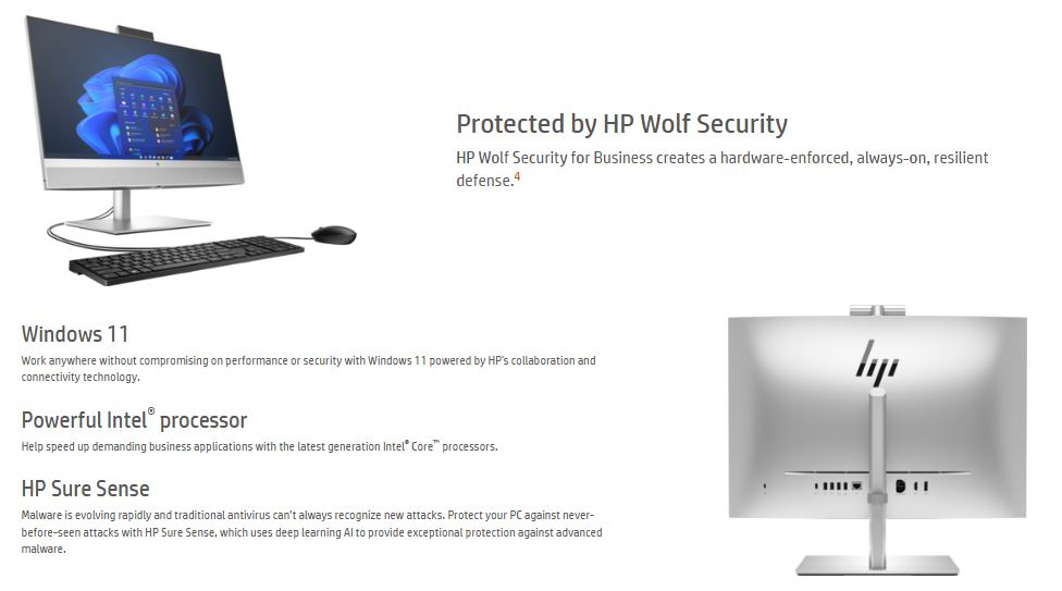 HP EliteOne 840 G9 All-in-One PC - 23.8" FHD - Intel Core i5-14500 - 16GB RAM - 512GB SSD - Windows 11 Pro 2 8b0a71065fc1fb66
