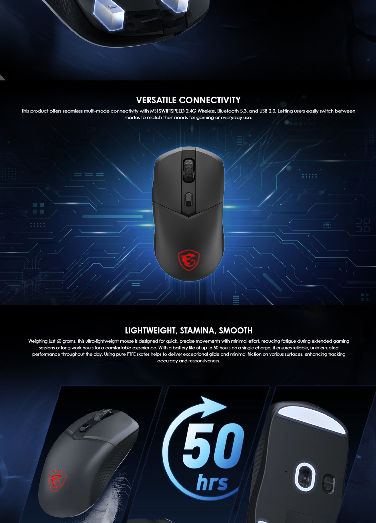 MSI VERSA 300, Wireless Gaming Mouse, 1 Year Warranty 2 92dd8aa85af157f0 2