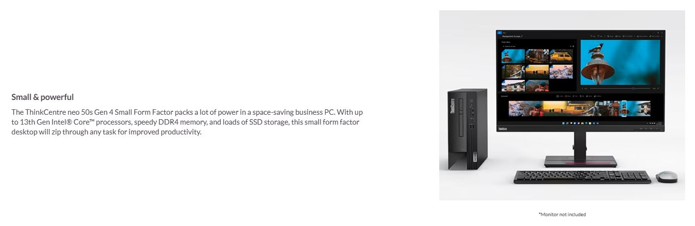 Lenovo ThinkCentre Neo 50s Gen 5 SFF Desktop Computer - Intel Core i7-13700, 16GB RAM, 512GB SSD, Windows 11 Pro 1 b3aa90b84ec98770
