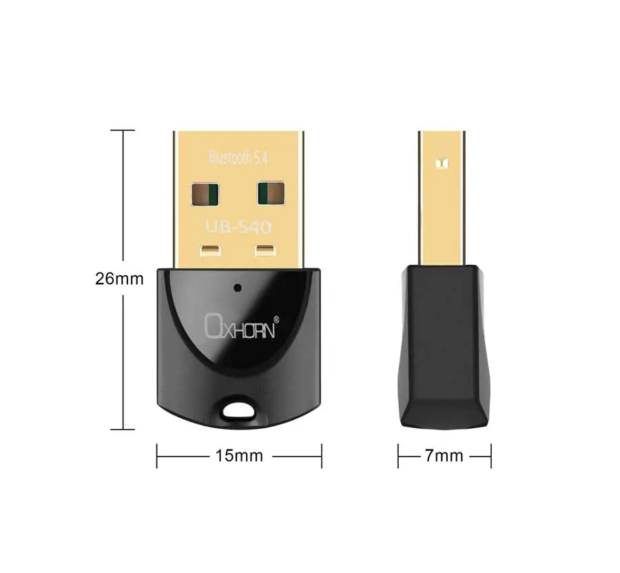 Oxhorn Bluetooth 5.4 V5.4 USB Wireless Dongle Support Bluetooth speakers, printers, headphones, headsets, keyboards, mice Support: Win7/8/10/11 Black 3 d4210443b994e63c