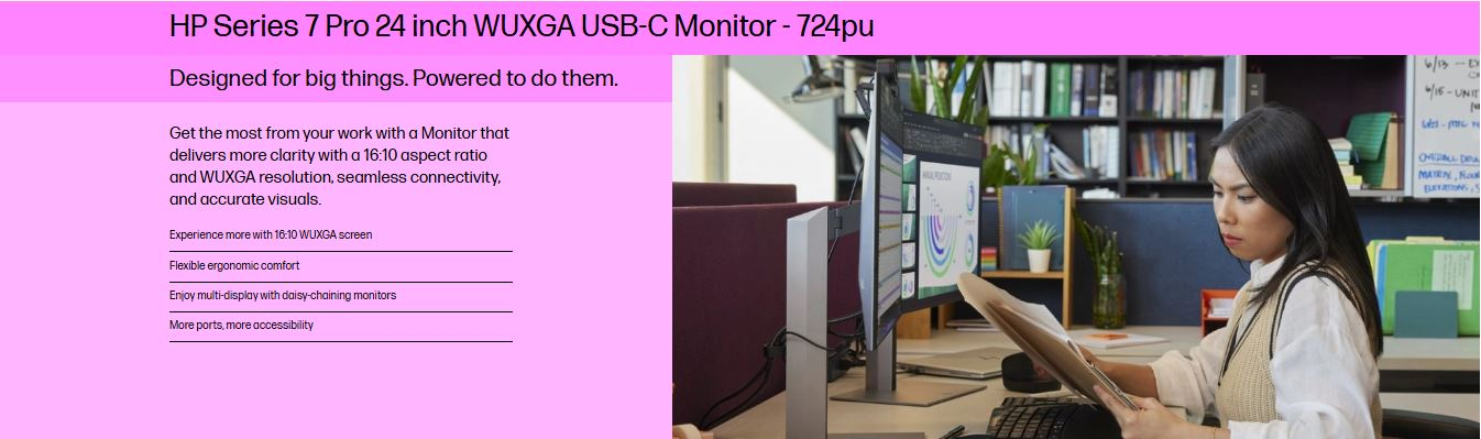 HP Series 7 Pro 724PU 24" WUXGA Monitor 1 f904017e91654763